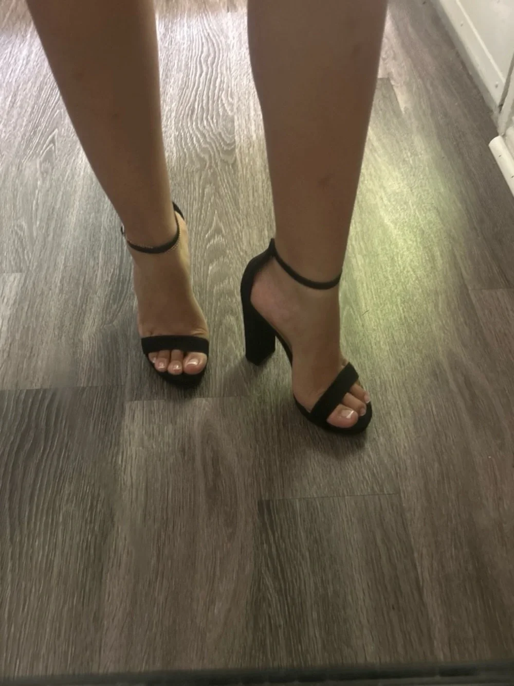 Windsor Black Suede Two-Strap Block Heel Sandals